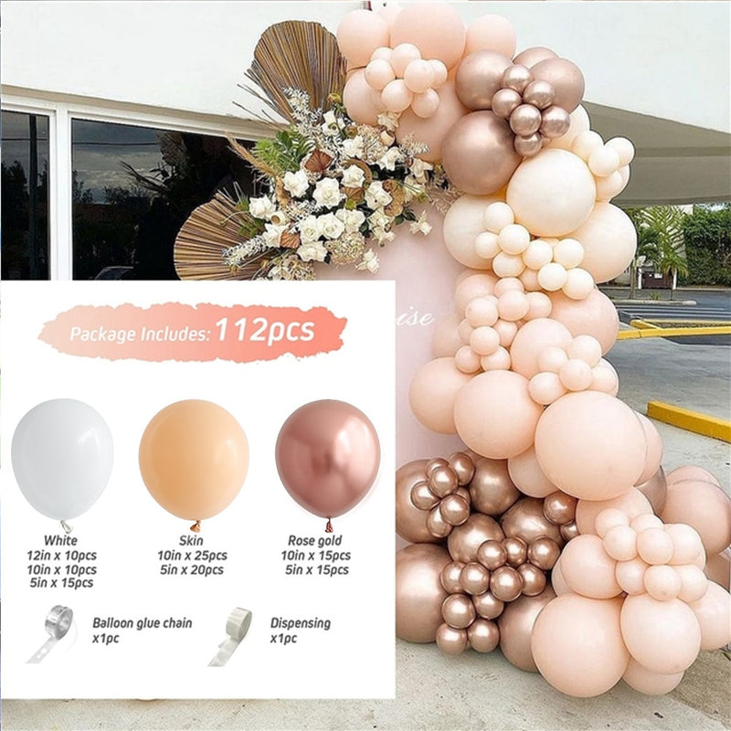 Hot Pink Balloon Garland Arch Kit Butterfly Stickers Chrome Rose Gold Latex Balloons for Birthday Wedding Baby Shower Decoration