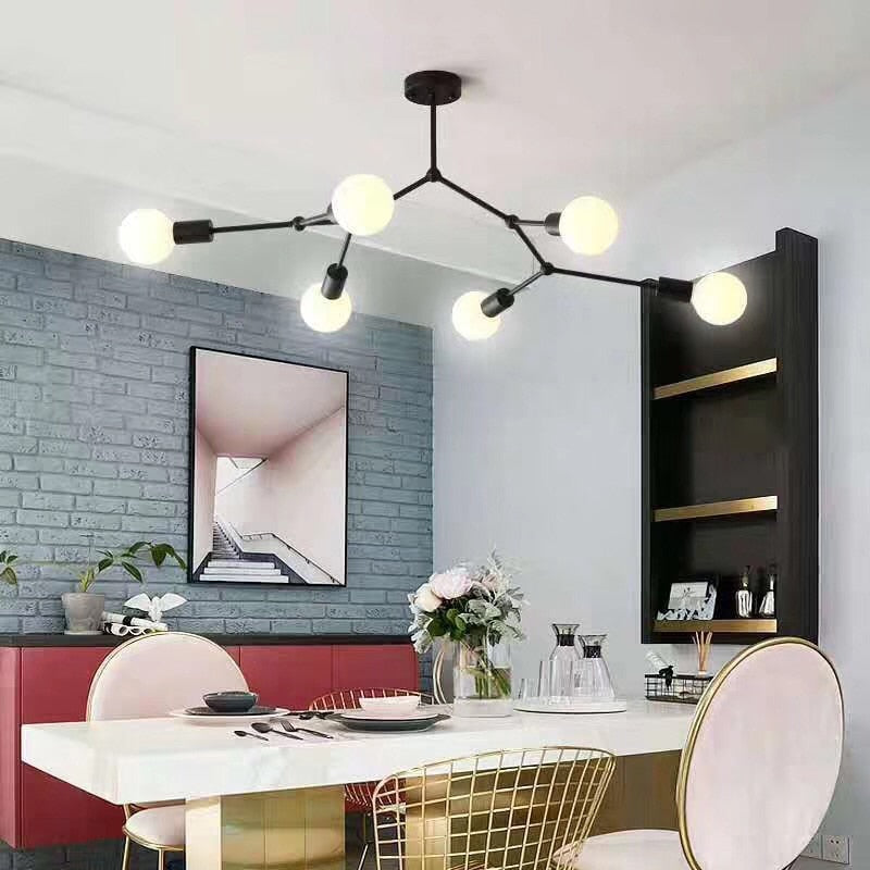 Molécula Led Lámpara de araña E27 Hogar cocina dormitorio Iluminación Lámpara de techo Candelabros de interior creativos Iluminación Fixturex