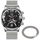 Luxus Herren Armbänder Uhren Mode Männer Edelstahl Mesh Gürtel Quarzuhr Business Casual Male Clock relogio masculino