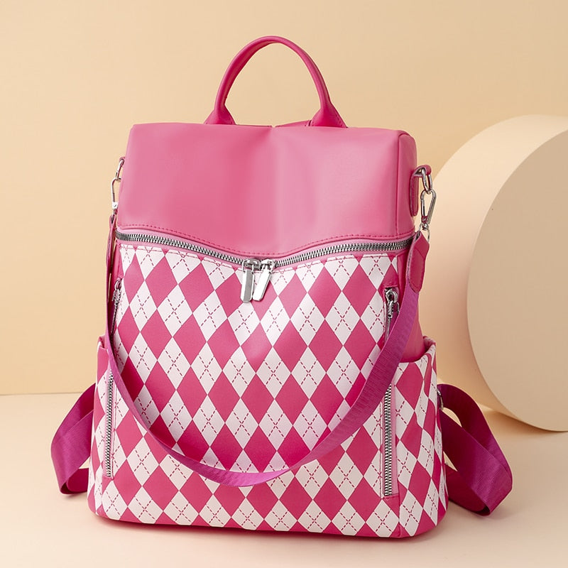 Mochila Retro para mujer, Mochila de cuero PU, mochilas de viaje, Mochila suave para mujer, mochilas escolares de hombro para niñas, Mochila 5051