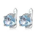 Gem's Ballet 4,08 t pendientes de prasiolita de amatista verde Natural pendientes de tuerca de plata de ley 925 para mujer joyería de regalo de San Valentín