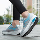 Women Vulcanized Shoes Platform Low-top Shake Shoes Mesh Heightening Casual Sneakers Light Concise Loafers Non-slip Soft Bottom