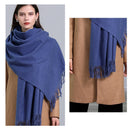 2022 Winter Cashmere Scarf Women Thick Warm Pashmina Shawls Wraps Solid Color Tassel Lady Blanket Echarpe Bufanda Hijab
