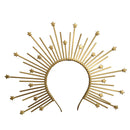 Goddess Halo Crown Sunburst Plastic Gold Met Gala Angel Spike Headpiece Cosplay Accessories