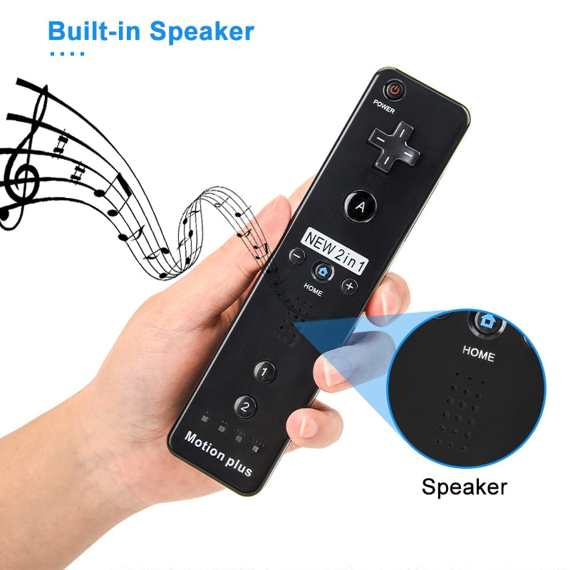 2 in 1 Wireless Remote Controller für Nunchuk Nintendo Wii Integriertes Motion Plus Gamepad mit Bewegungssensor aus Silikonhülle