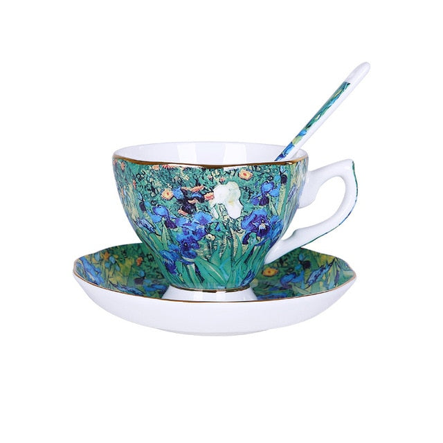 Las nuevas tazas de café con pintura artística de Van Gogh, los girasoles de la noche estrellada, el sembrador, lirios, tazas de té y café de Saint-Remy