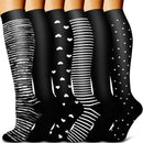 5/6 pares de calcetines de compresión para hombres y mujeres, recuperación de la circulación, venas varicosas, enfermería, viajes, correr, senderismo, calcetines deportivos
