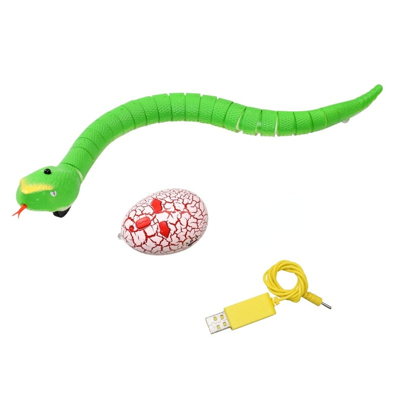 RC Animal Infrared Remote Control Snake with Egg Rattlesnake Kids Electric Toy Trick Mischief Toys Children Funny Novelty Gift