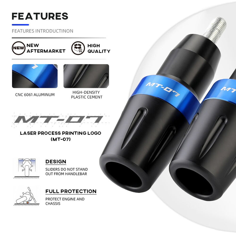 MT-07 Frame Sliders Crash Protector For YAMAHA MT07 2014-2023 FZ07 Tracer 700/GT 7 Motorcycle Accessories Falling Protection Pad