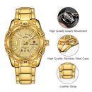 NAVIFORCE Luxury Brand Mens Sport Watch Gold Full Steel Quartz Watches Men Date Waterproof Military Clock Man relogio masculino
