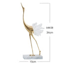 Modern light luxury crystal copper crane animal decoration Home decoration accessories Living room soft TV cabinet wine cabinet