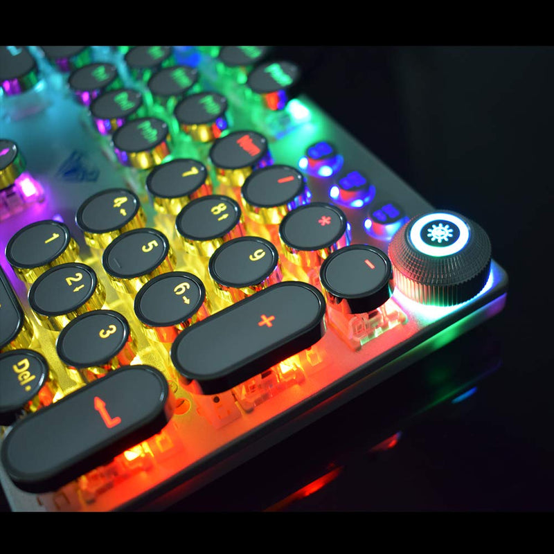 AULA Gaming Mechanische Tastatur Retro Quadratische leuchtende Tastenkappen Hintergrundbeleuchtete USB-Kabel 104 Anti-Ghosting-Gaming-Tastatur für PC-Laptop