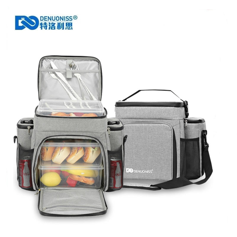 DENUONISS Neuestes Design Fitness Lunch Bag Erwachsene Männer/Frauen Isolierte Tasche Tragbare Schulter Picknick Thermische Obsttasche Für Die Arbeit