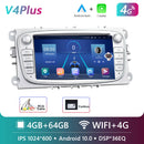 Podofo 4G HIFI Android 10 2 Din Car Radio Multimedia Video Player For Ford Focus S-Max Mondeo 9 Galaxy C-Max Navigation GPS 2din