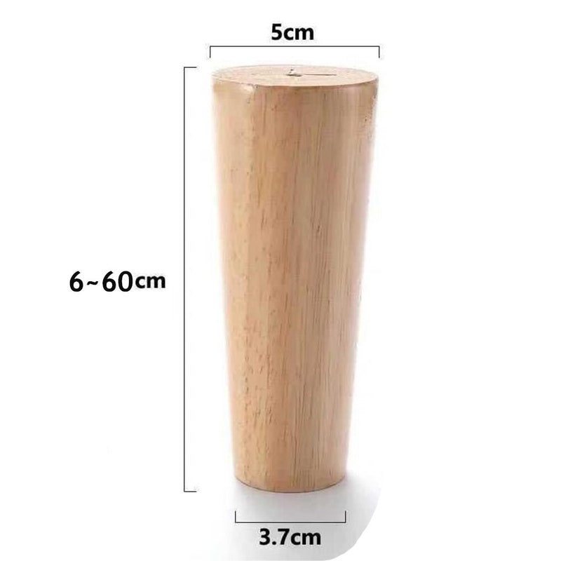 4Pcs Height10-30cm Solid Wood Furniture Legs, Inclined Cone Sofa Bed Cabinet Table and Chair Replacement Feet Sloping Foot