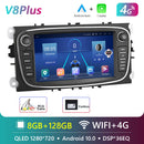 Podofo 4G HIFI Android 10 2 Din Car Radio Multimedia Video Player For Ford Focus S-Max Mondeo 9 Galaxy C-Max Navigation GPS 2din