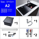 Black Hidden Kitchen sink Single bowl  Small Size 304 Stainless Steel Balcony Conceale