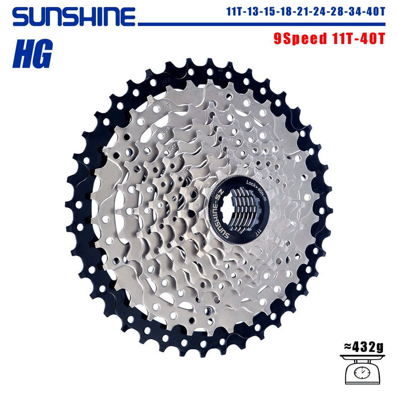 SUNSHINE Fahrradkassette 8/9/10/11/12Speed ​​Freilauf 32/36T/40T/42T/46T/50T/52T Ritzel HG Struktur Schwungrad Für SHIMANO/SRAM