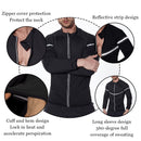 NINGMI New Sauna Shirt with Zipper Waist Trainer Slimming Shirt for Weight Loss Running Fitness Training Sweating Sauna Vest