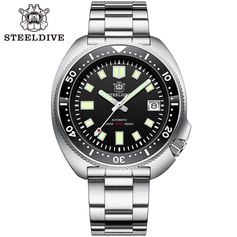 SD1970 Steeldive Brand 44MM Reloj de buceo para hombre NH35 con bisel de cerámica