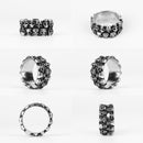 Anillos de acero inoxidable para hombre, Punk Rock, gótico, HipHop, dominante, tallado de calavera múltiple para motorista, regalo de joyería de moda para hombre y niño