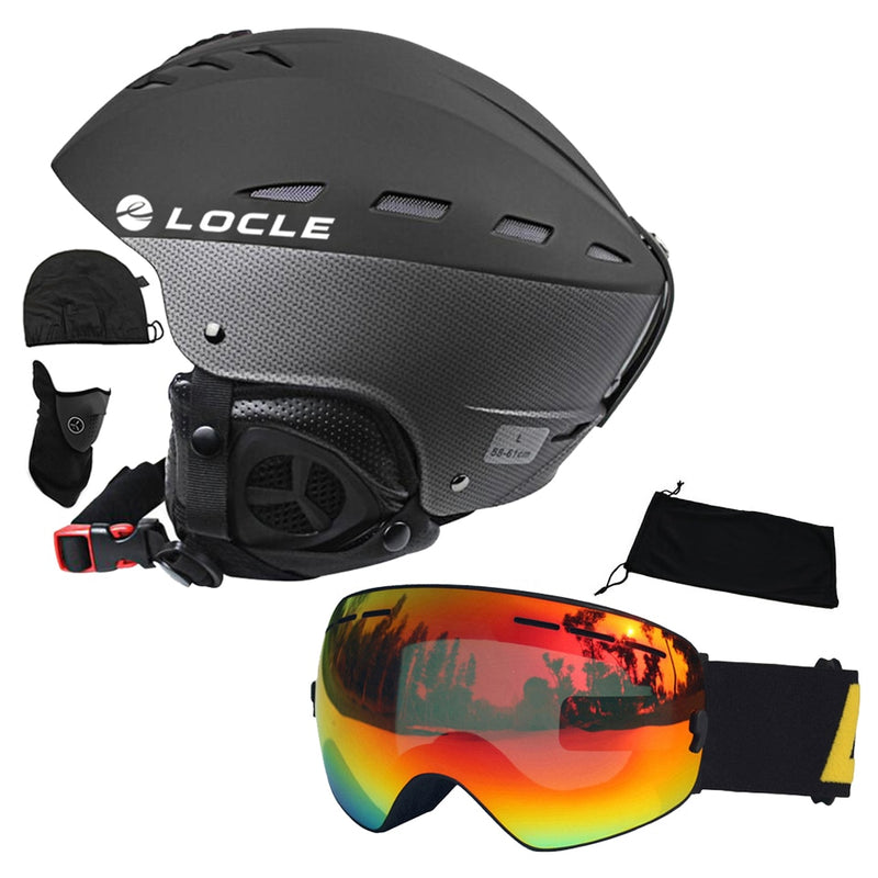 Casco de esquí profesional LOCLE ABS + EPS Certificación CE Casco de esquí Patinaje sobre nieve Snowboard Skateboard Casco Tamaño 55-61cm