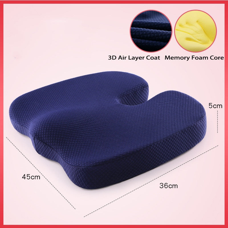 U Shaped Travel Seat Cushion Coccyx Orthopedic Massage Chair Cushion Car Office Memory Foam Pillow Support Sciatica Pain Relief