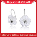 Lotus Fun Real 925 Sterling Silver Earrings Handmade Designer Fine Jewelry Flower in the Rain Fashion Dangle Earrings for Women