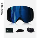 OTG Ski Goggles Snowboard Mask For Men Women Skiing Eyewear UV400 Snow Protection Over Glasses Adult Double Anti-Fog Cylindrical