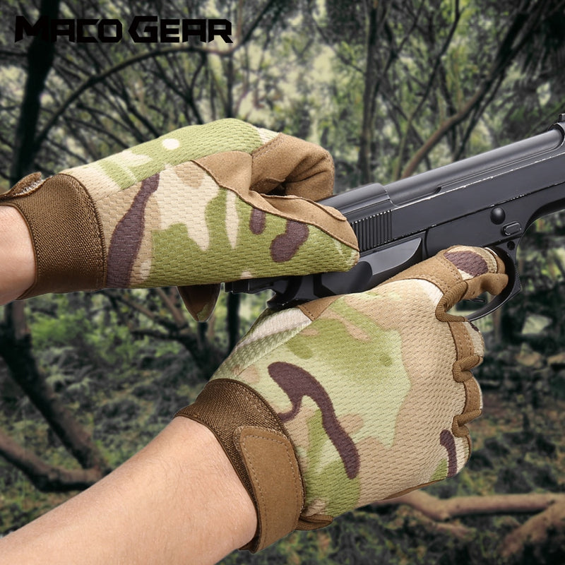 Multicam Outdoor Tactical Gloves Army Military Bicycle Airsoft Hiking Climbing Shooting Paintball Camo Sport Full Finger Glove