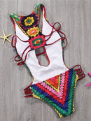 Sexy Bandage One Piece Swimsuit Floral Swimwear Women 2018 Backless Monokini Push Up Swim Suits High Cut Trikini Bathing Suit XL