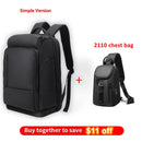 EURCOOL 17 Zoll Laptop Rucksack für Herren Wasserdicht Funktional mit USB Aufladung Rucksäcke Männlich Business Herren Rucksack Mochila