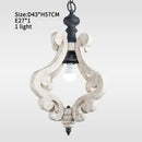 Vintage solid wooden chandelier home lighting french american style for living room bedroom dining kitchen retro white 4 lights