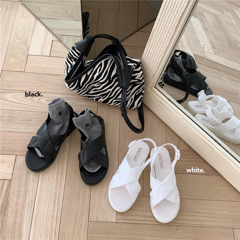 2022 Korea Style Fashion Beach Sandals Female Rome Sandal Platform Buckle Summer Shoes Woman Preppy Sandalias Footwear SH366