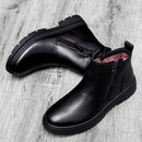Man Winter Chelsea Boots Fur Warm Male Casual Genuine Leather Shoes Designer Men's Dress Boot Handmade Zipper Business Footwear