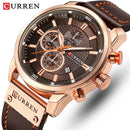 CURREN Markenuhr Männer Leder Sportuhren Herren Armee Militär Quarz Armbanduhr Chronograph Männliche Uhr Relogio Masculino