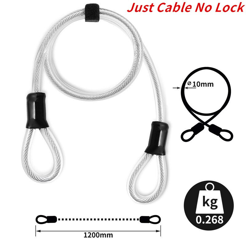 WEST BIKING Bicycle U Lock Anti-theft Steel Cable Security Cycling Lock Motorcycle Electric Scooter MTB Road Bicycle Accessories