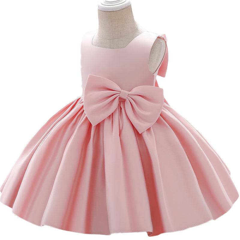 Flower Baby Girls Wedding Birthday Bownot Dresses Clothing Toddler Kids Princess Party Ball Gown Dress Costume Clothes for 1-10y