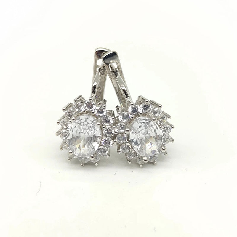 Pendientes de Clip de piedras preciosas de plata de ley 925 sólida UMCHO para mujer, joyería fina de zafiro azul, compromiso de boda, regalo de San Valentín