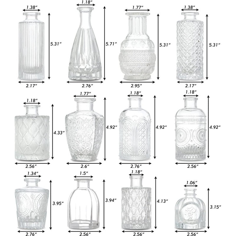 Einfache transparente kleine Glasvase nordische Dekorations-Wohnzimmer-Blumen-Ausgangsvasen für Blumen-Aromatherapie-Flasche