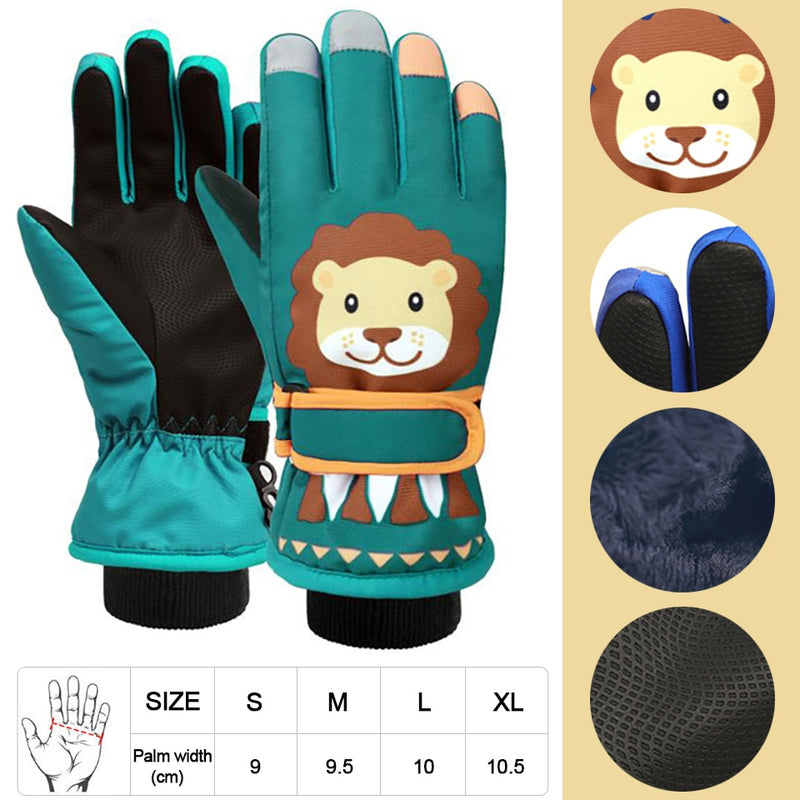 GOBYGO Men Women Children Ski Gloves Waterproof Warm Cycling Hockey Gloves Winter Sports Skiing Snowboard Gloves