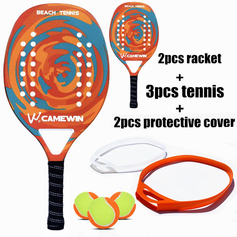 Carbon fiber beach rackets can be paired with racket protectors Tennis designed for beginners