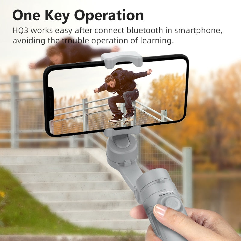 AXNEN HQ3 3-Axis Foldable Smartphone Handheld Gimbal Cellphone Video Record Vlog Stabilizer for iPhone 13 Xiaomi Huawei Samsung