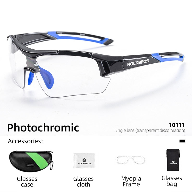 ROCKBROS Photochromic Cycling Glasses Bike Bicycle Glasses Sports Men&