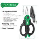 LAOA Stainless Steel Electrician Scissors 1.5-4mm² Wire Cutter Wire Stripping Cutting Terminal Crimping Tools Taiwan,China