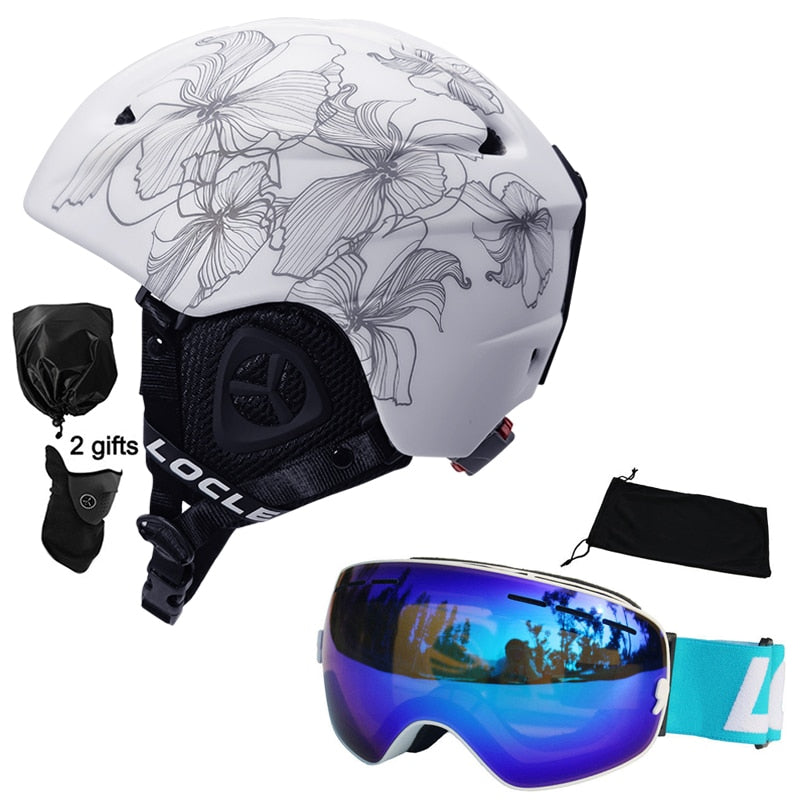 Casco de esquí LOCLE para hombres y mujeres, casco de esquí moldeado integralmente para niños, monopatín, esquí, Snowboard, motocicleta, casco para moto de nieve