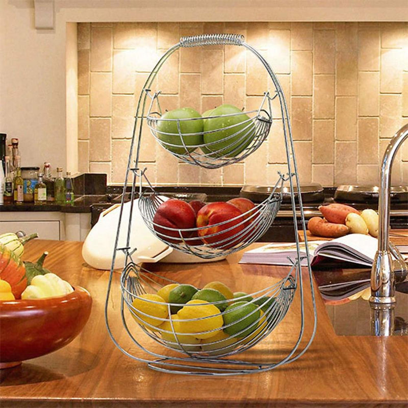 3 Tier Fruit Basket Bowl Holder Stand Kitchen Vegetables Storage Stainless Steel Organizer Household Food Grade Home Baskets