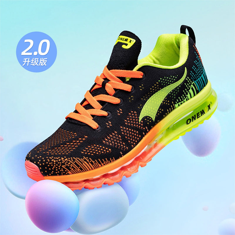 ONEMIX Hot Style Men Running Shoes Lightweight Colorful Reflective Vamp Black Sneaker Air Cushion Outdoor Athletic Comfortable