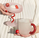 New Ins Slash Glass Cup Jelly Beans Twisty Goblet Drinking Glasses for Drinks Frosted Sweetmeats Cup Of Ice Cream Cereal Bowl