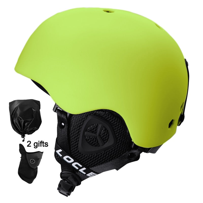 Casco de esquí LOCLE para hombres y mujeres, casco de esquí moldeado integralmente para niños, monopatín, esquí, Snowboard, motocicleta, casco para moto de nieve